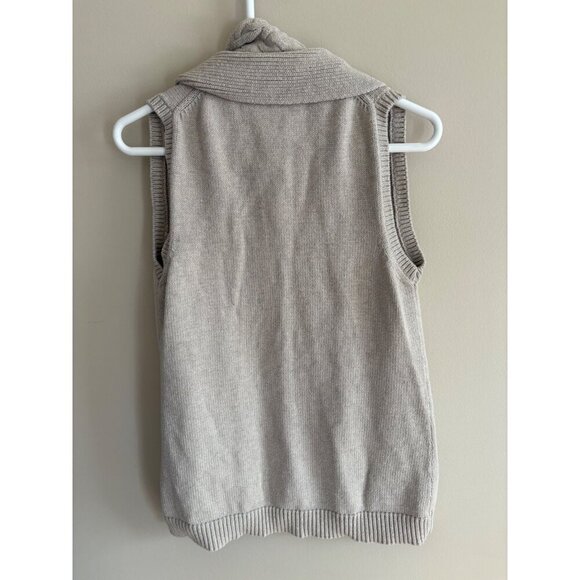 Talbots Wool Blend Open Front Sweater Vest with Cable Knit Details Size Small - Picture 6 of 11
